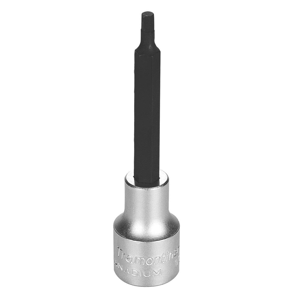 Soquete Longo em Aço Cromo Vanádio Ponta Hexagonal 4 MM - Encaixe 1/2" Tramontina 44863104