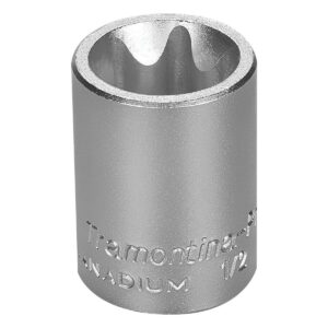 Soquete Trafix Fêmea em Aço Cromo Vanádio E24 – Encaixe 1/2″ Tramontina 44847124 (Entregue por Ferramentas Kennedy)