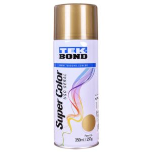 Tinta Spray Super Color para Uso Geral Dourado 350Ml Tekbond (Entregue por Ferramentas Kennedy)