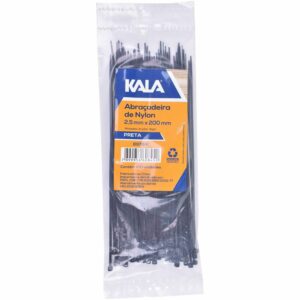 Abraçadeira Nylon 2,5Mm X 200Mm Preta Kala 100 Peças (Entregue por Ferramentas Kennedy)