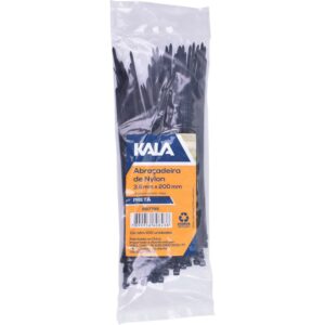 Abraçadeira Nylon 3,6Mm X 200Mm Preta Kala 100 Peças (Entregue por Ferramentas Kennedy)