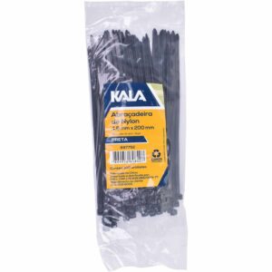 Abraçadeira Nylon 4,8Mm X 200Mm Preta Kala 100 Peças (Entregue por Ferramentas Kennedy)