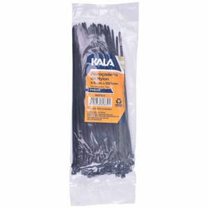 Abraçadeira Nylon 4,8Mm X 250Mm Preta Kala 100 Peças (Entregue por Ferramentas Kennedy)