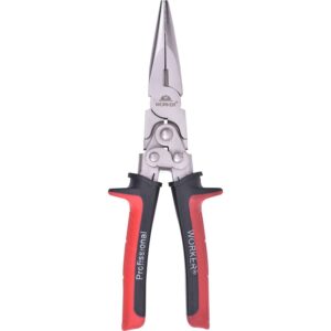 Alicate Bico Meia Cana Força Dupla 8″ Worker (Entregue por Ferramentas Kennedy)