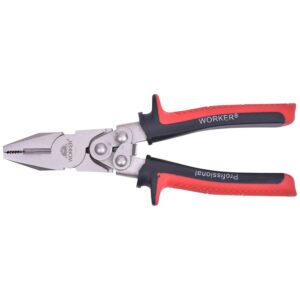 Alicate Universal com Força Dupla em Cromo Vanádio 8″ Worker (Entregue por Ferramentas Kennedy)
