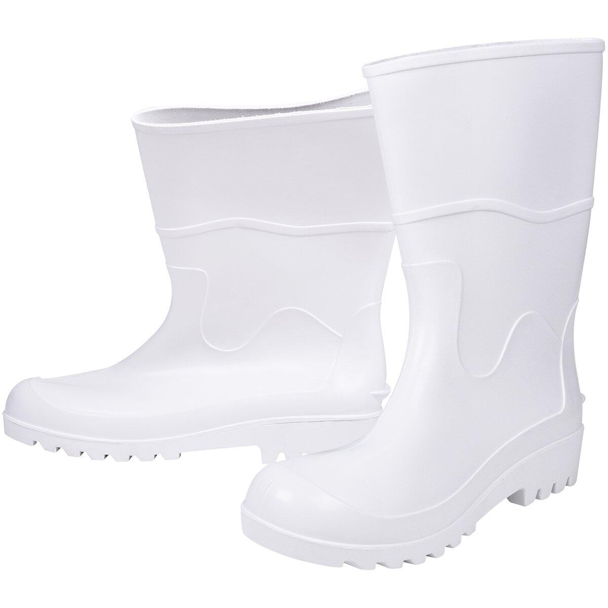 Bota Pvc Branca N44 Cano Médio Sem Forro Worker