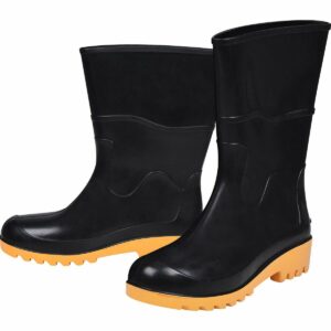Bota Pvc Preto/amarelo N42 Cano Médio Sem Forro Worker (Entregue por Ferramentas Kennedy)