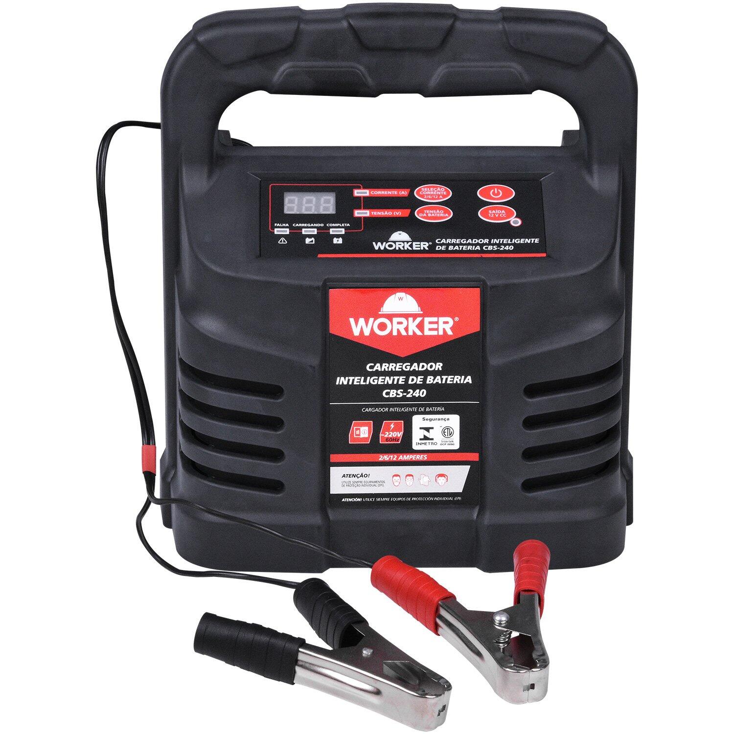 Carregador Portátil de Bateria Automotiva 12A 220V Worker