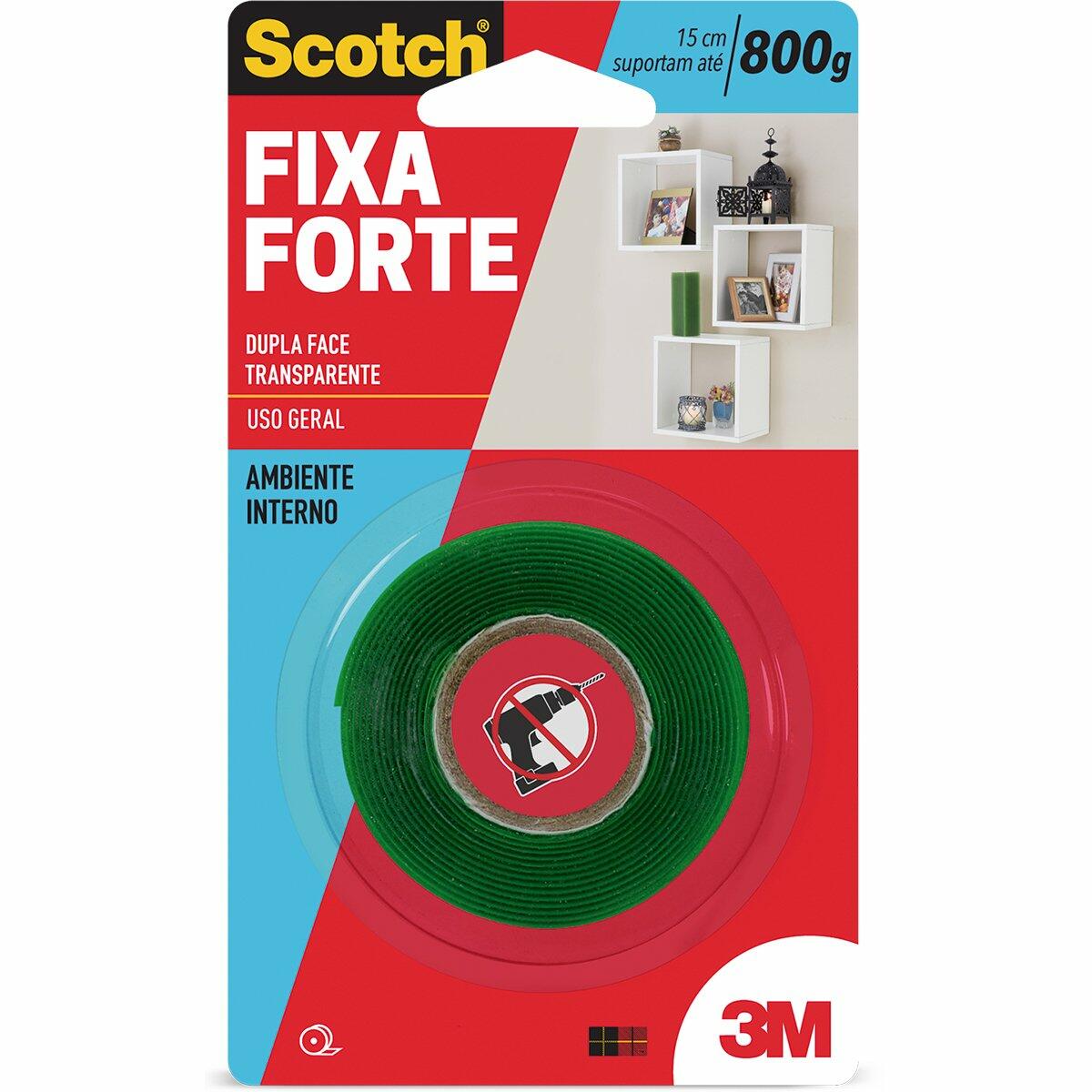 Fita Dupla Face Fixa Forte Transparente 19Mmx2M 3M