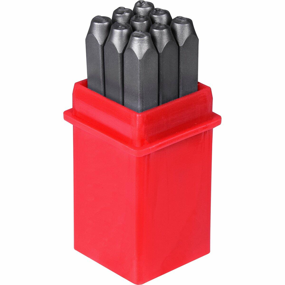 Jogo Punção 1/8" 3Mm Algarismo para Gravação 0 Ao 9 Worker