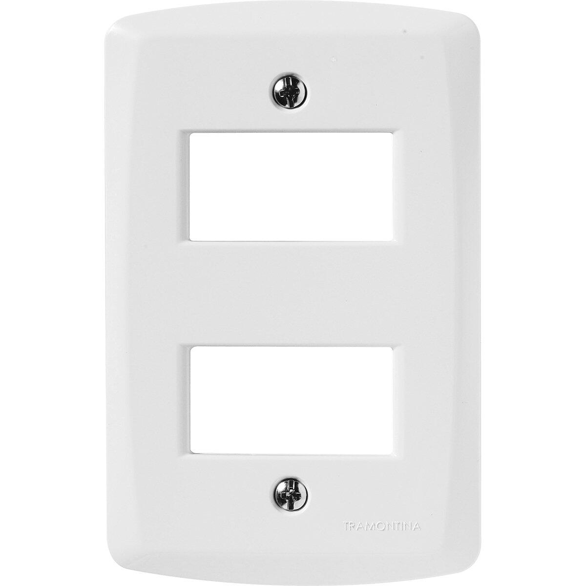 Placa 2 Postos Afastados 4X2 Lux² Branca Tramontina