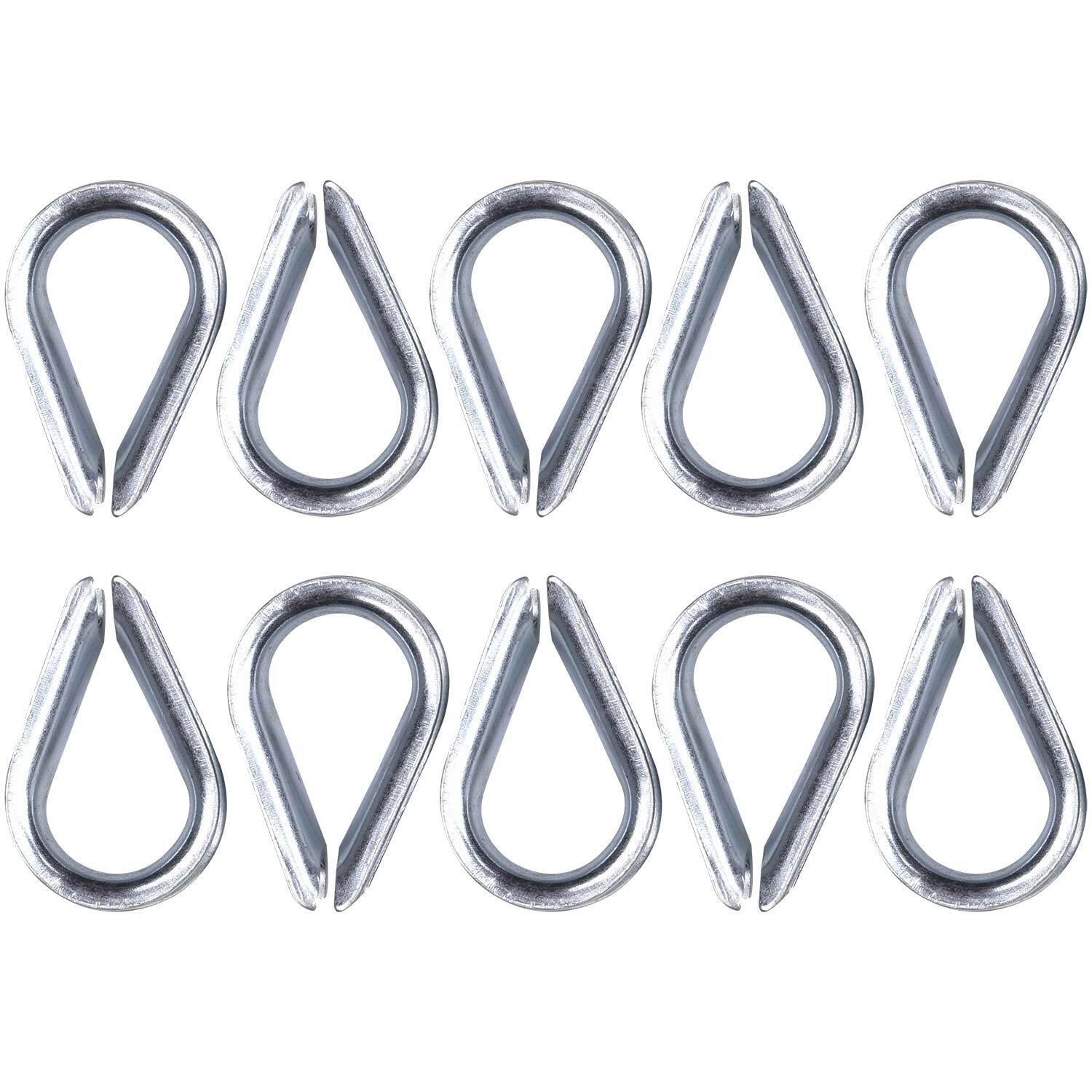 Sapatilha Galvanizada para Cabo de Aço 1/2" Acerosid 10 Peças