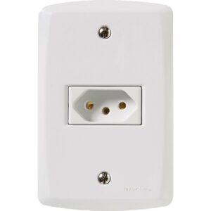 Tomada com Placa Branca Lux2 4X2 2P+T 10A 250V Tramontina (Entregue por Ferramentas Kennedy)
