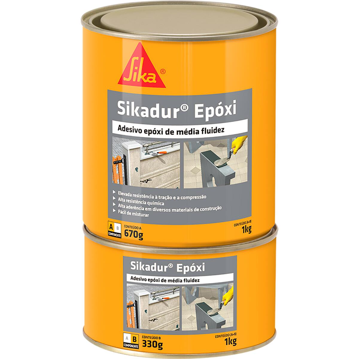 Adesivo Estrutural Ã€ Base De Resina Sikadur EpÃ³xi 1Kg Sika
