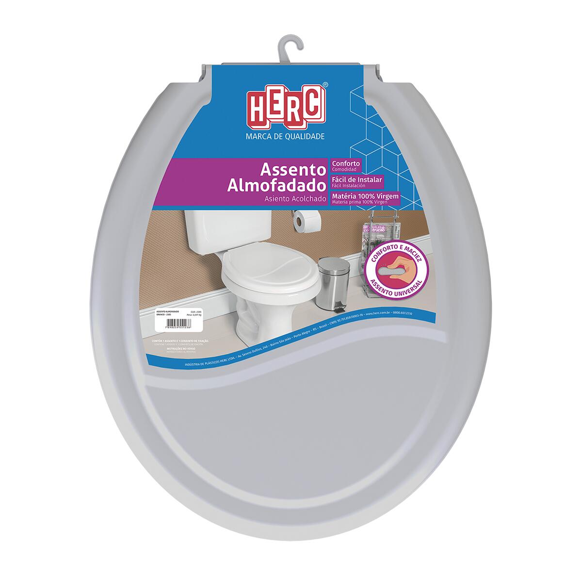 Assento SanitÃ¡rio Almofadado Cinza Herc