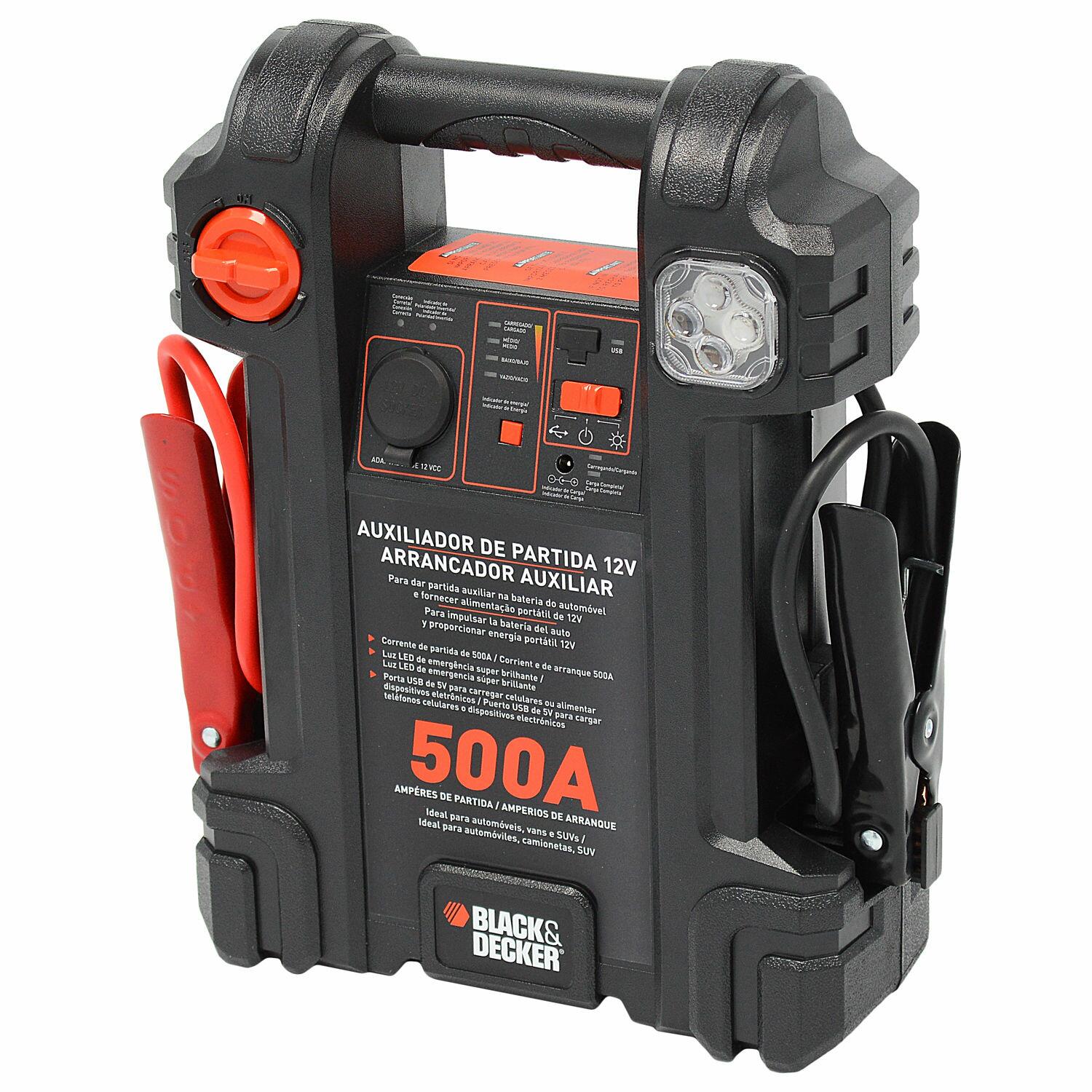 Auxiliar De Partida Com 4 Led’s 500A 12V Biv Black&decker