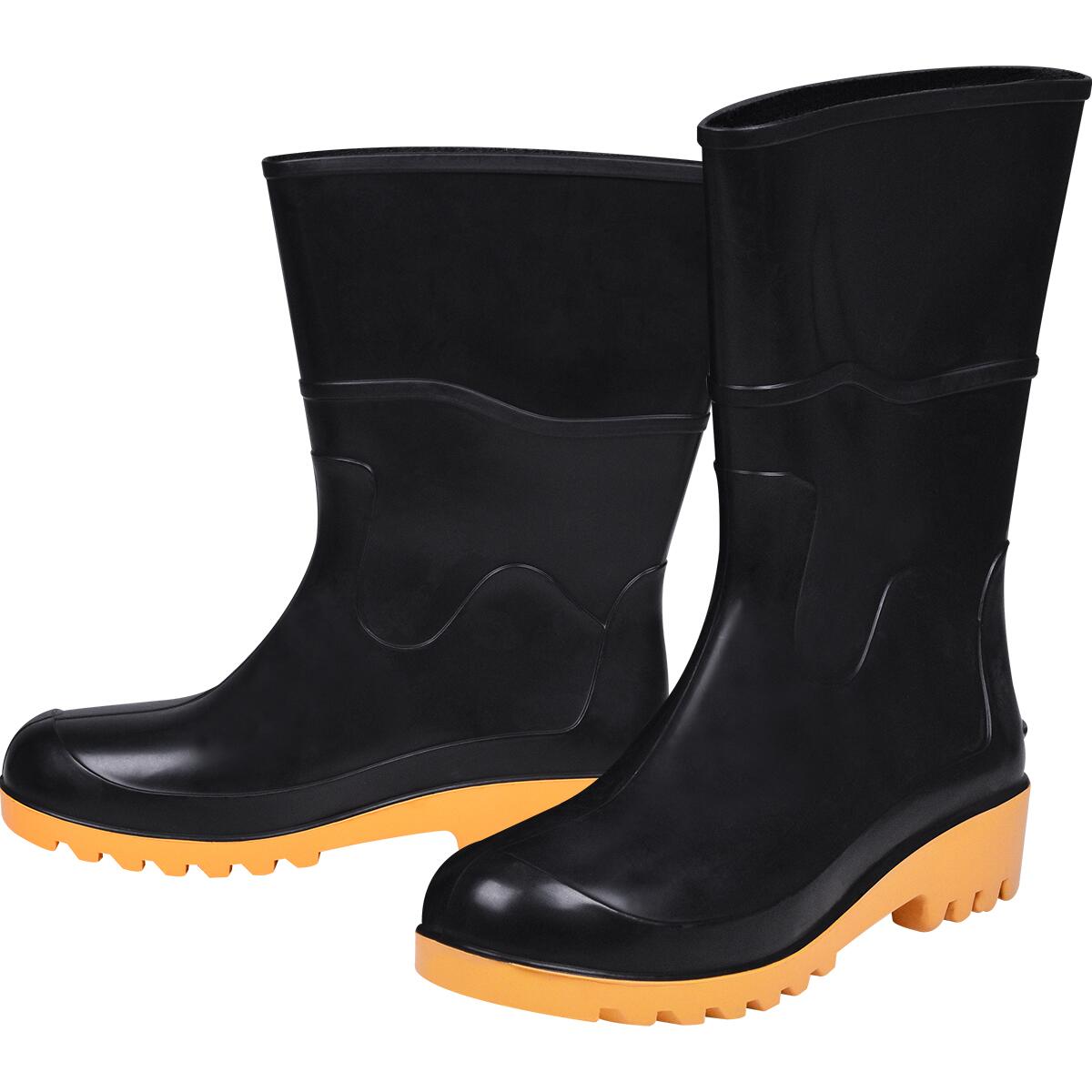 Bota Pvc Preta/amarela Cano MÃ©dio Sem Forro NÂ°42 Worker