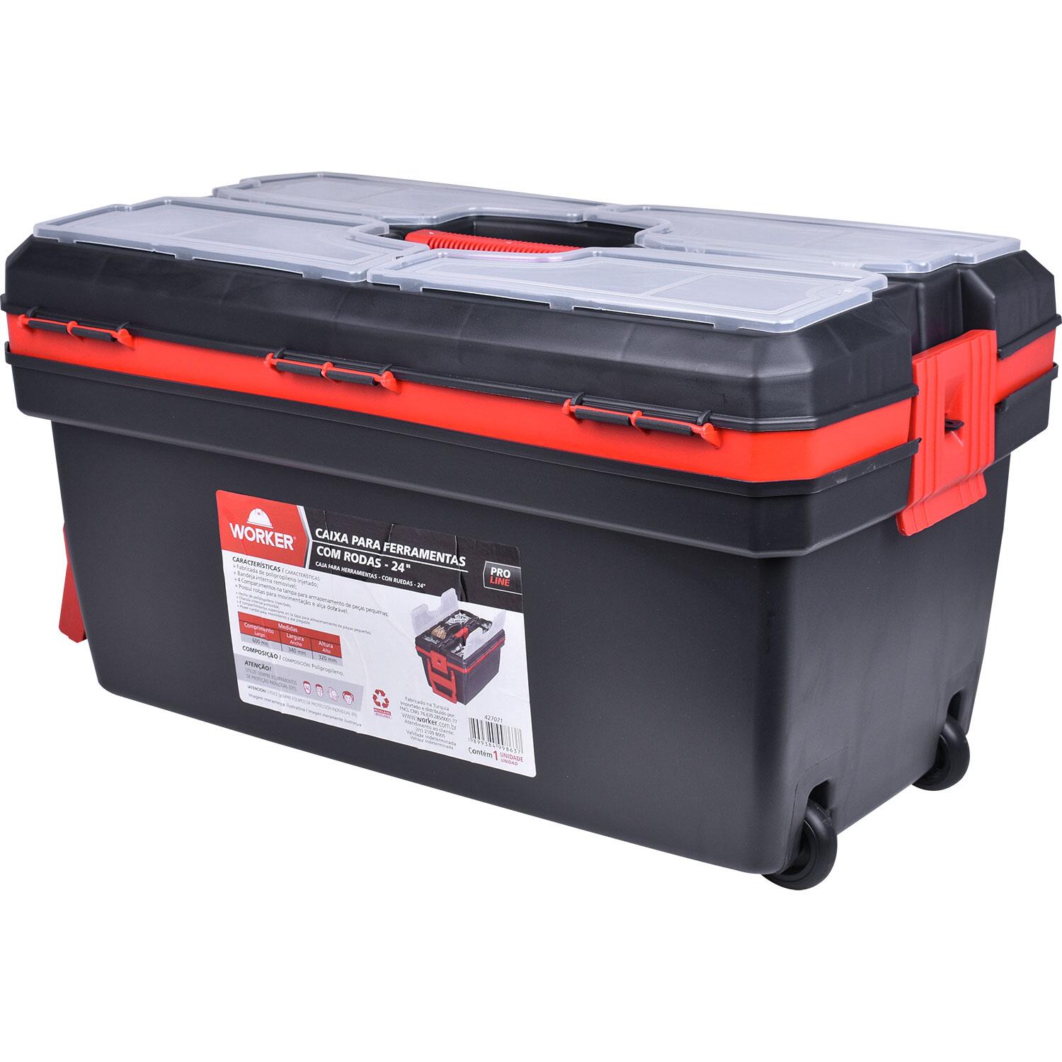 Caixa De Ferramenta PlÃ¡stica Com Rodas 24″ Worker