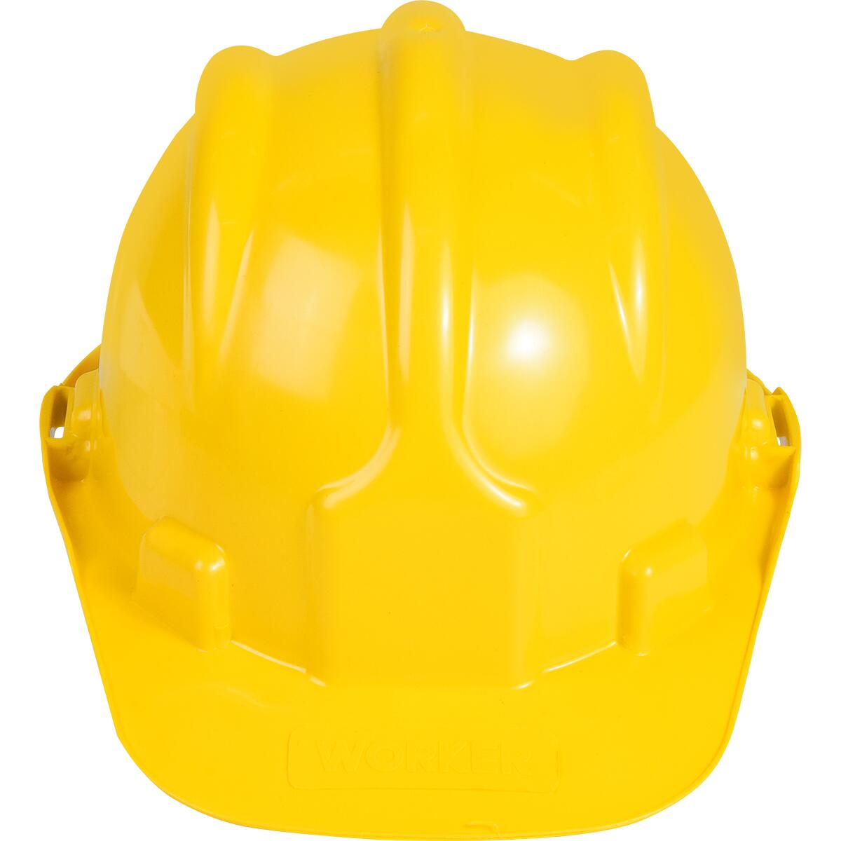 Capacete De ProteÃ§Ã£o Amarelo Com Carneira E Aba Frontal Worker