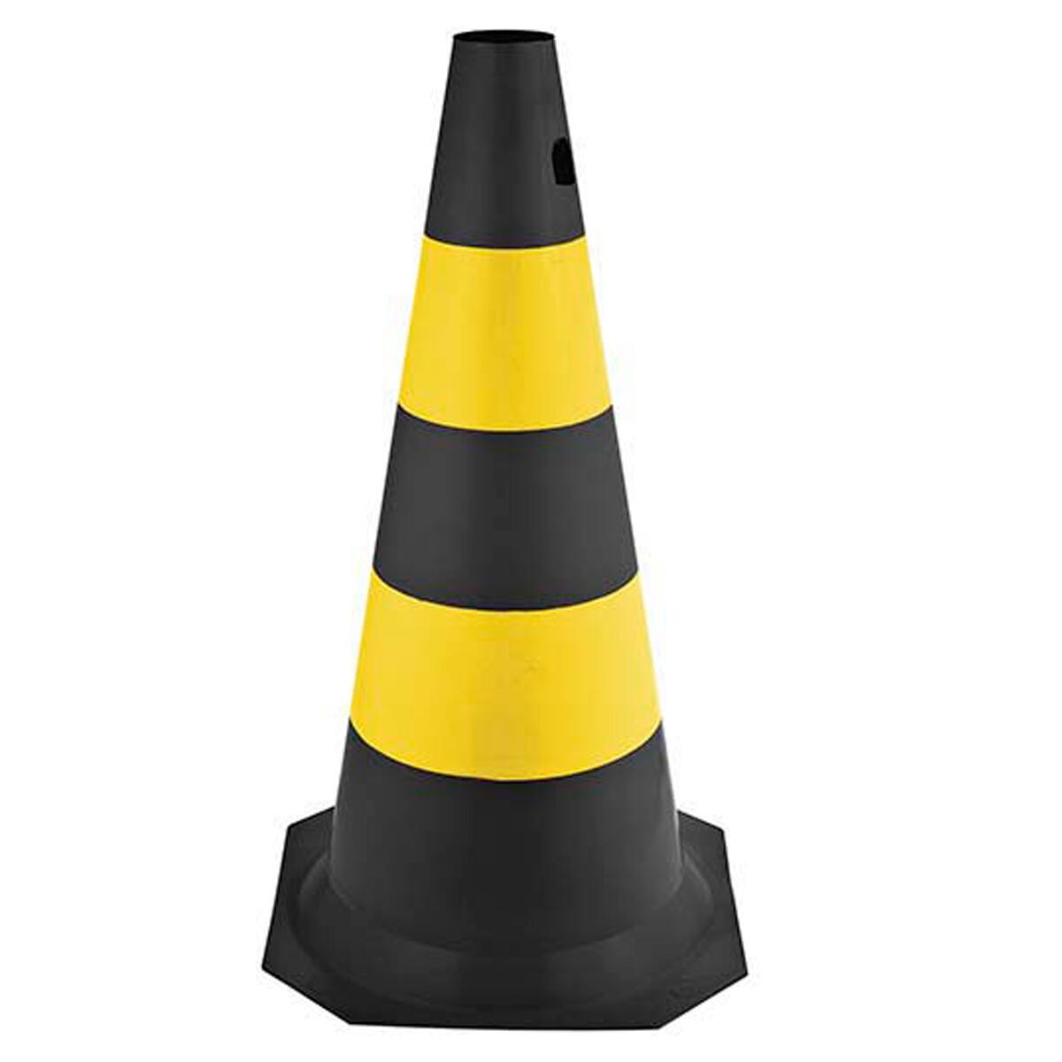 Cone Para SinalizaÃ§Ã£o Em Pvc 50Cm Amarelo E Preto Worker