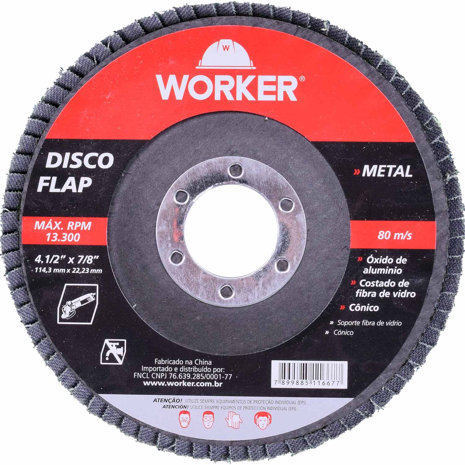 Disco Flap Curvo Para Metal 4.1/2″ G40 Worker