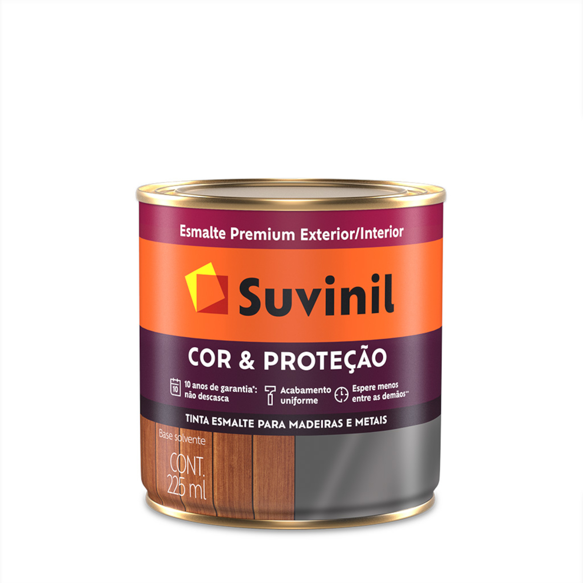 Tinta Esmalte Cor & ProteÃ§Ã£o Brilhante Preto 225Ml Suvinil