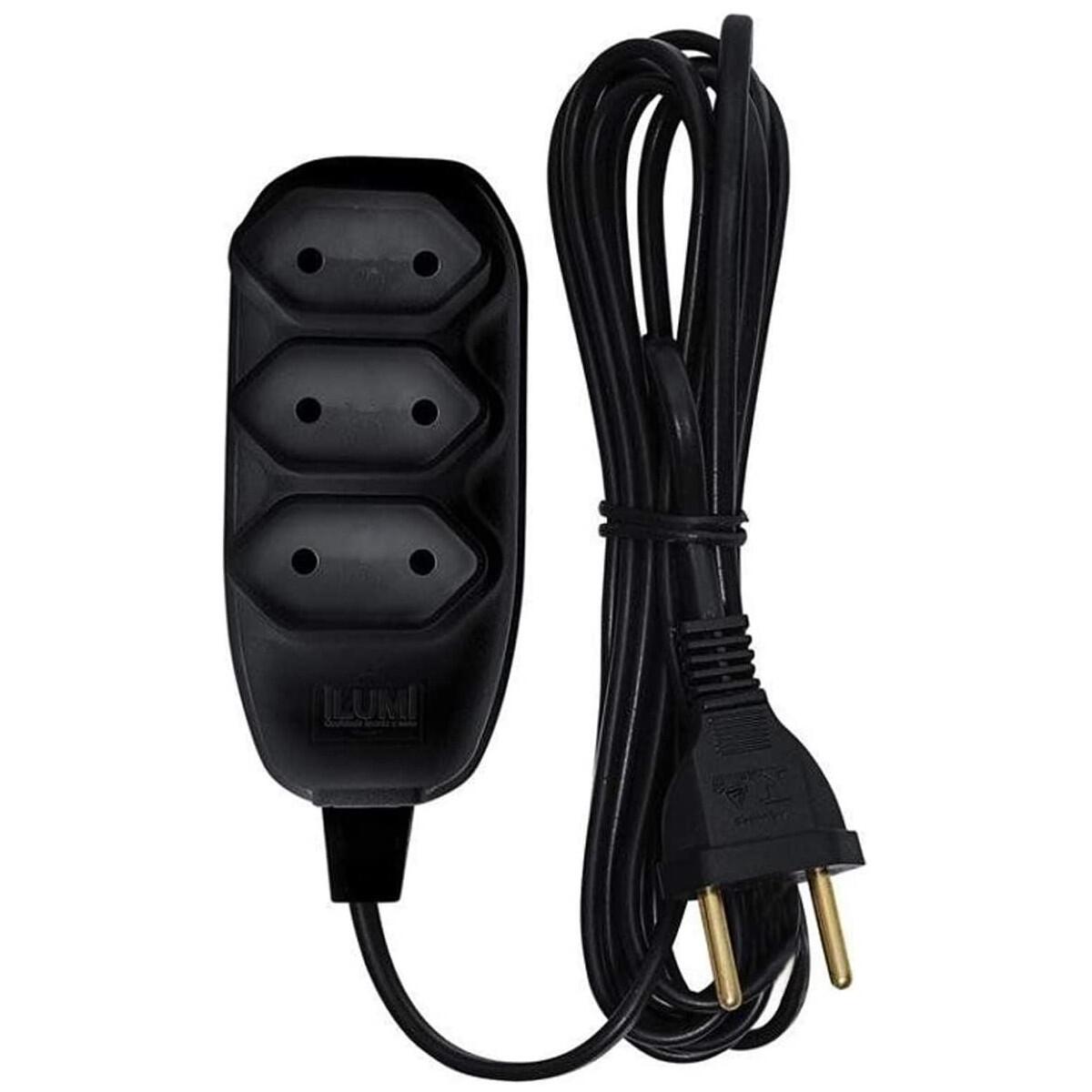 ExtensÃ£o ElÃ©trica 2X0,75Mm 5M Preto 10A Ilumi