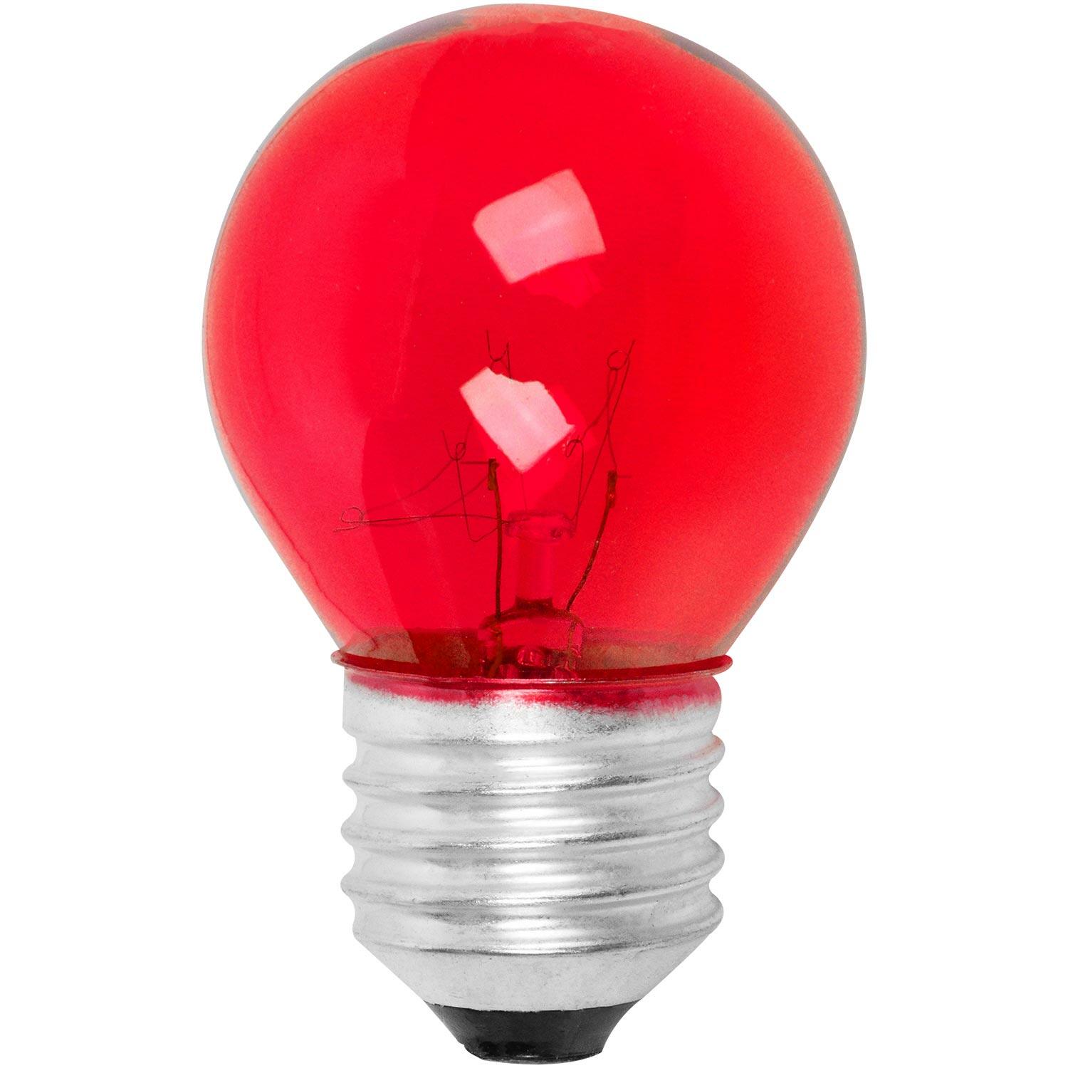 LÃ¢mpada Bolinha 15W E27 Vermelha Incandescente Liege 220V