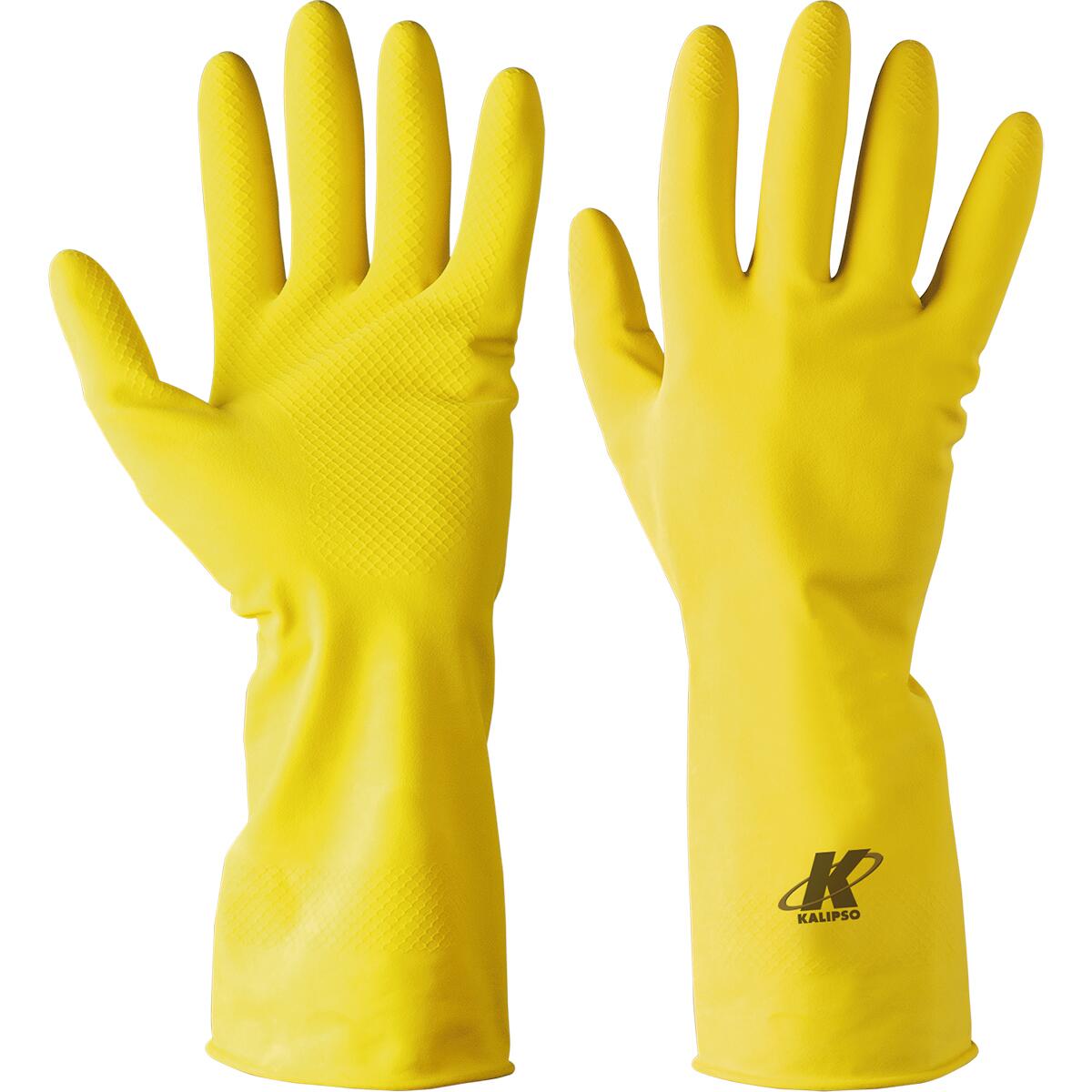 Luva De LÃ¡tex Natural ImpermeÃ¡vel Amarela Com Forro M Kalipso