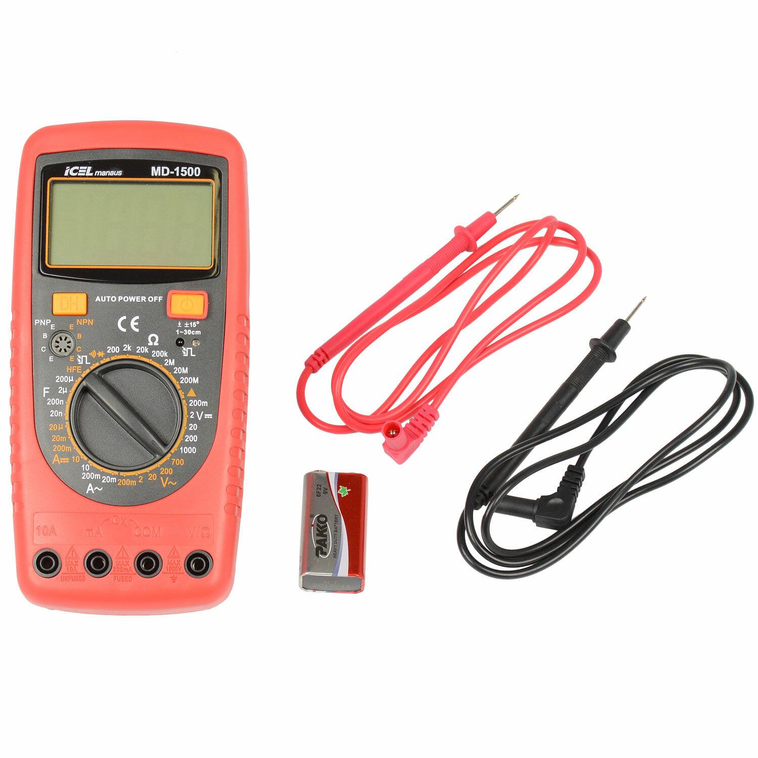 Multimetro Digital Ac/dc Md-1500 Icel – 10 Amperes