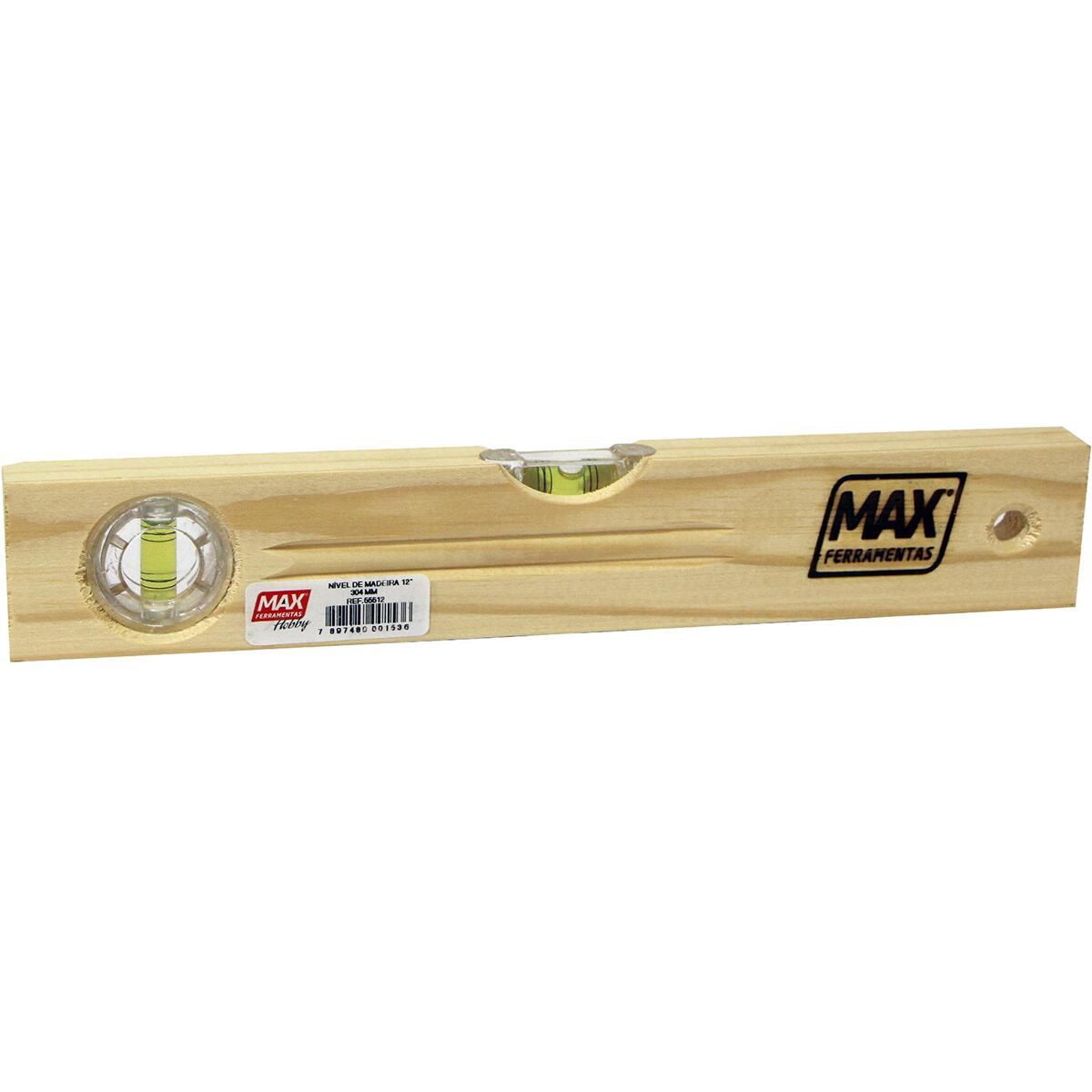 NÃ­vel Madeira Max MetalÃºrgica S/verniz 12″ 30,4Cm