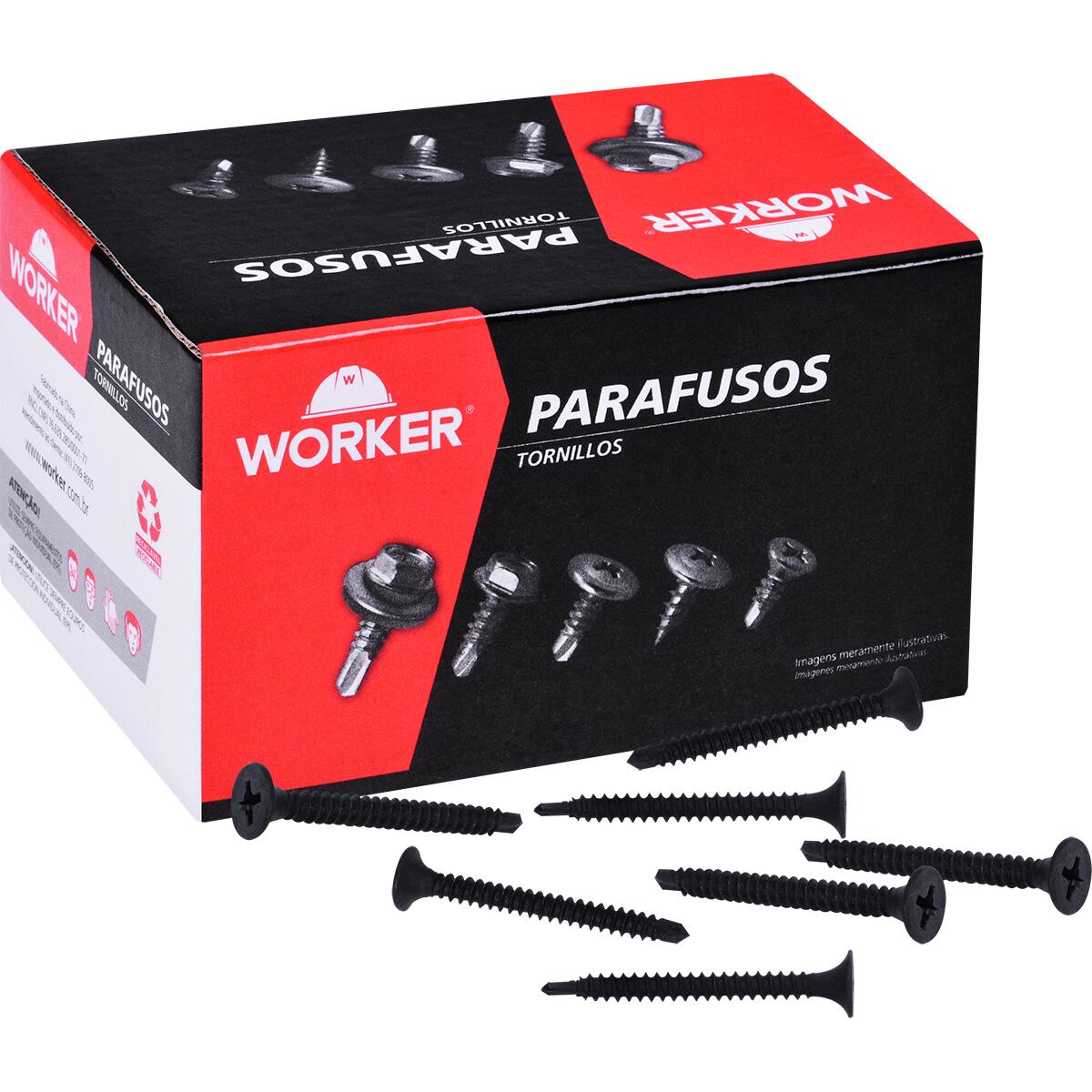 Parafuso Para Drywall Ponta Broca 3,5Mmx35Mm 500 PeÃ§as Worker