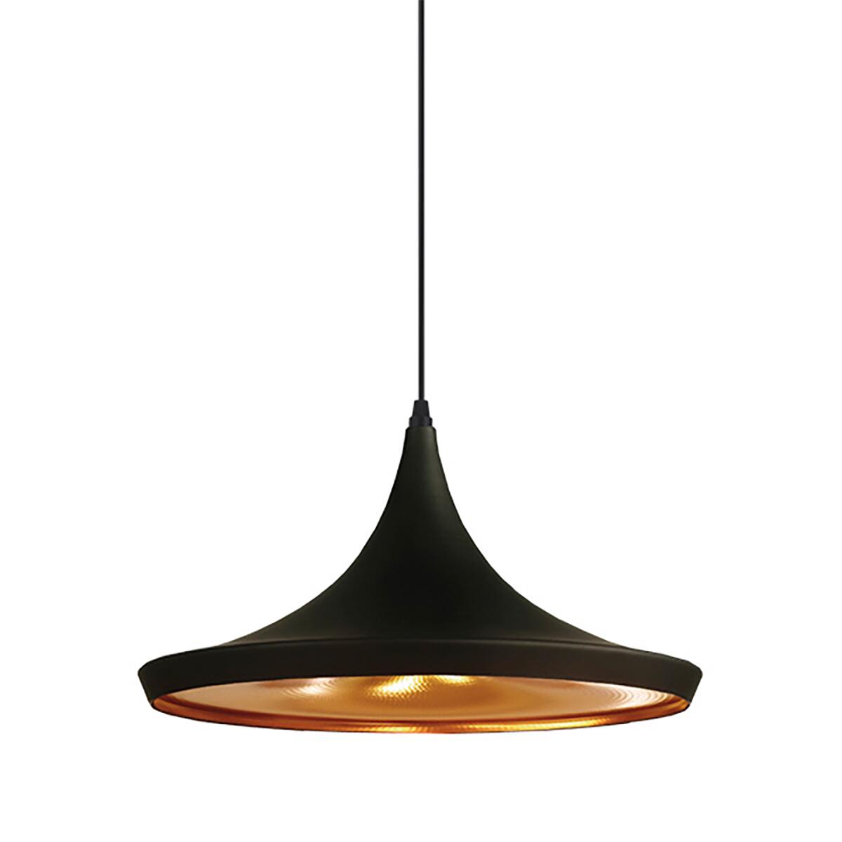 Pendente Em AlumÃ­nio Td900 Preto E Dourado 1Xe27 60W Biv Taschibra