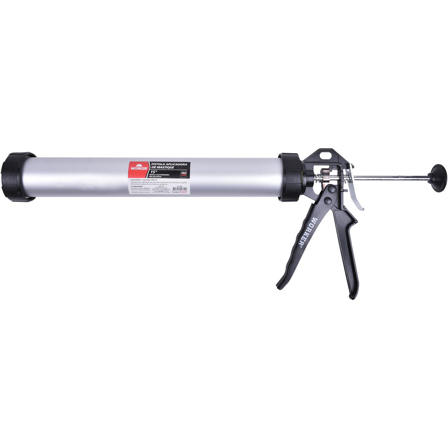 Pistola Aplicadora De Mastique Em AlumÃ­nio 15″ 600Ml Worker