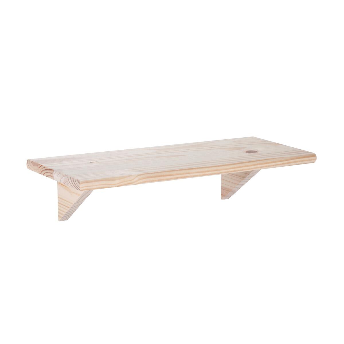 Prateleira De Madeira Pinus Com Suporte 50X19Cm Tramontina