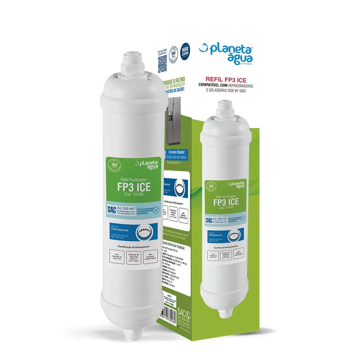 Refil Filtro Fp3 Ice Planeta Agua Geladeira By Side