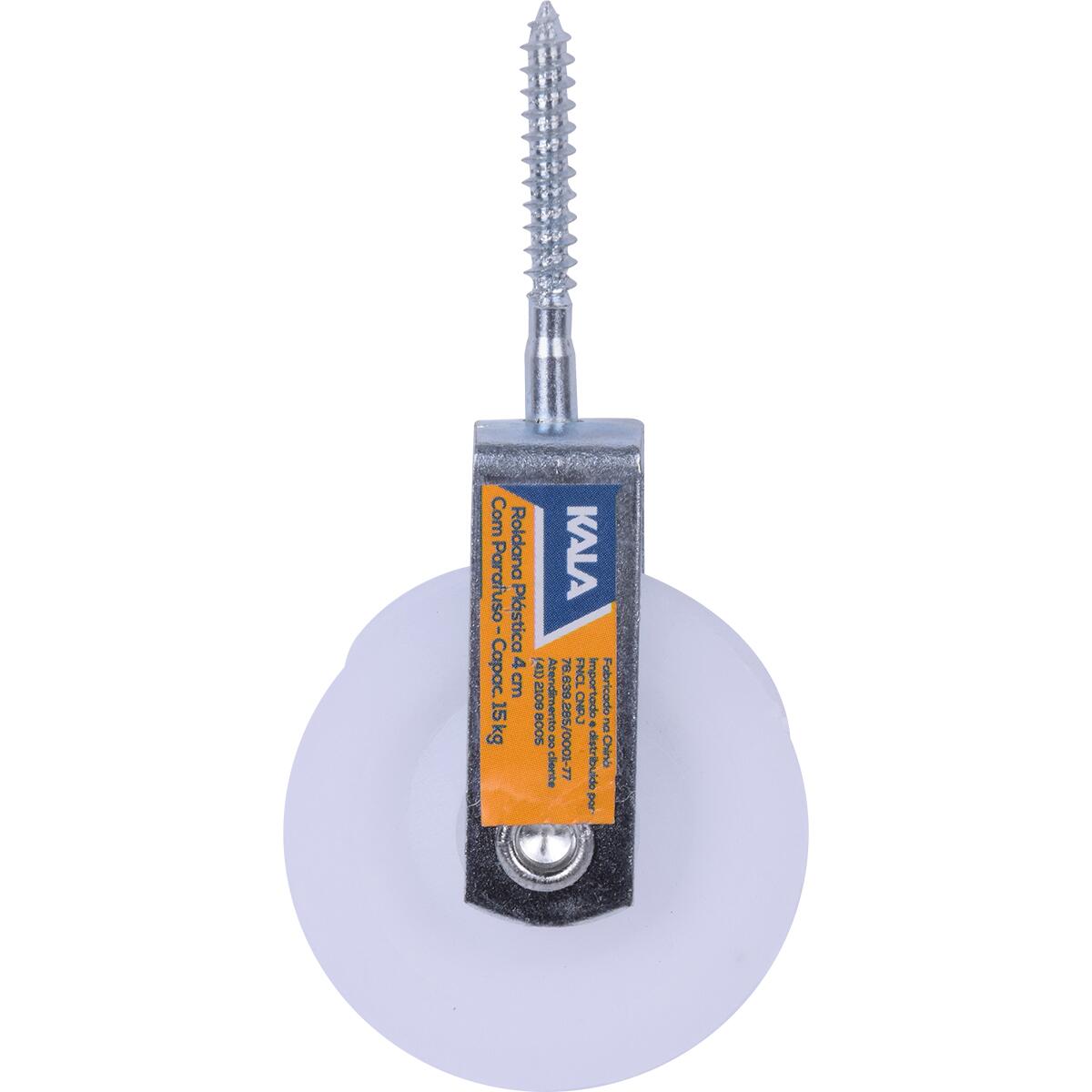 Roldana PlÃ¡stica Com Parafuso 4Cm Capacidade 15Kg Kala