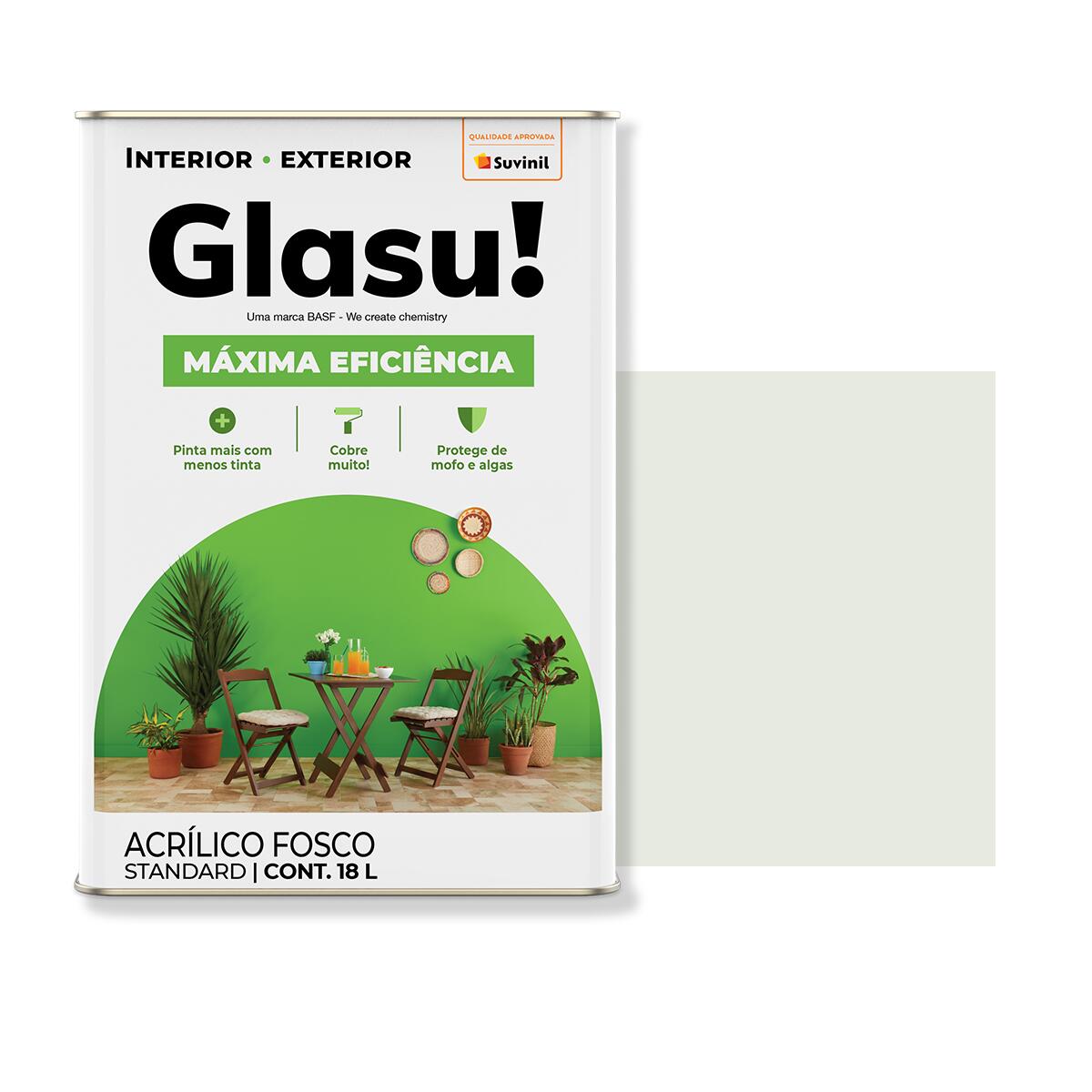 Tinta AcrÃ­lica MÃ¡xima EficiÃªncia Fosco Gelo 18L Glasu!