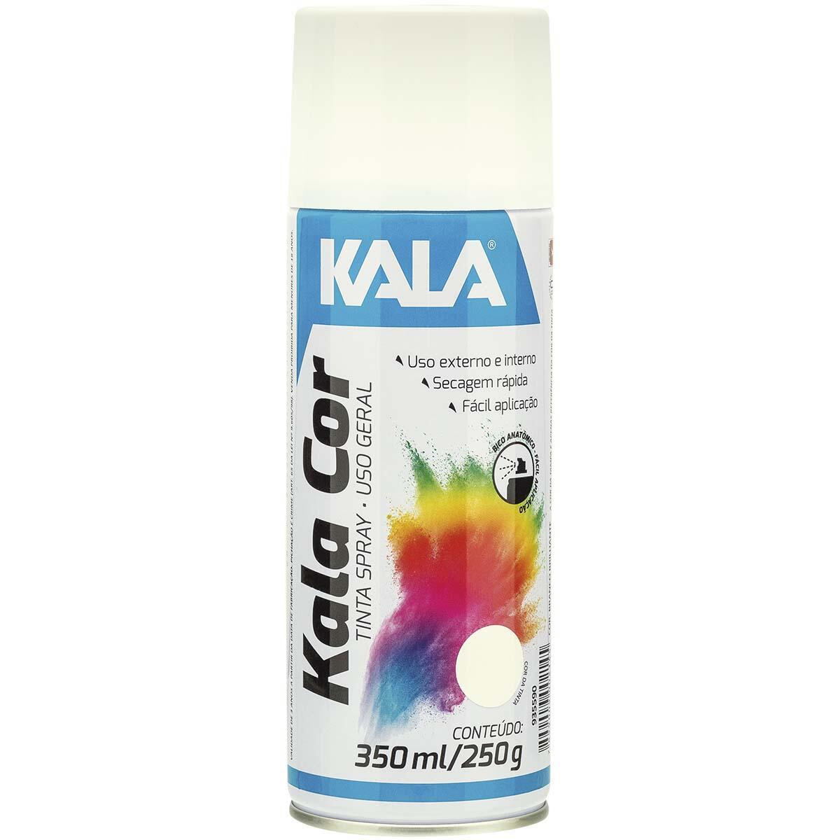 Tinta Spray Para Uso Geral Branco Brilhante 350Ml Kala