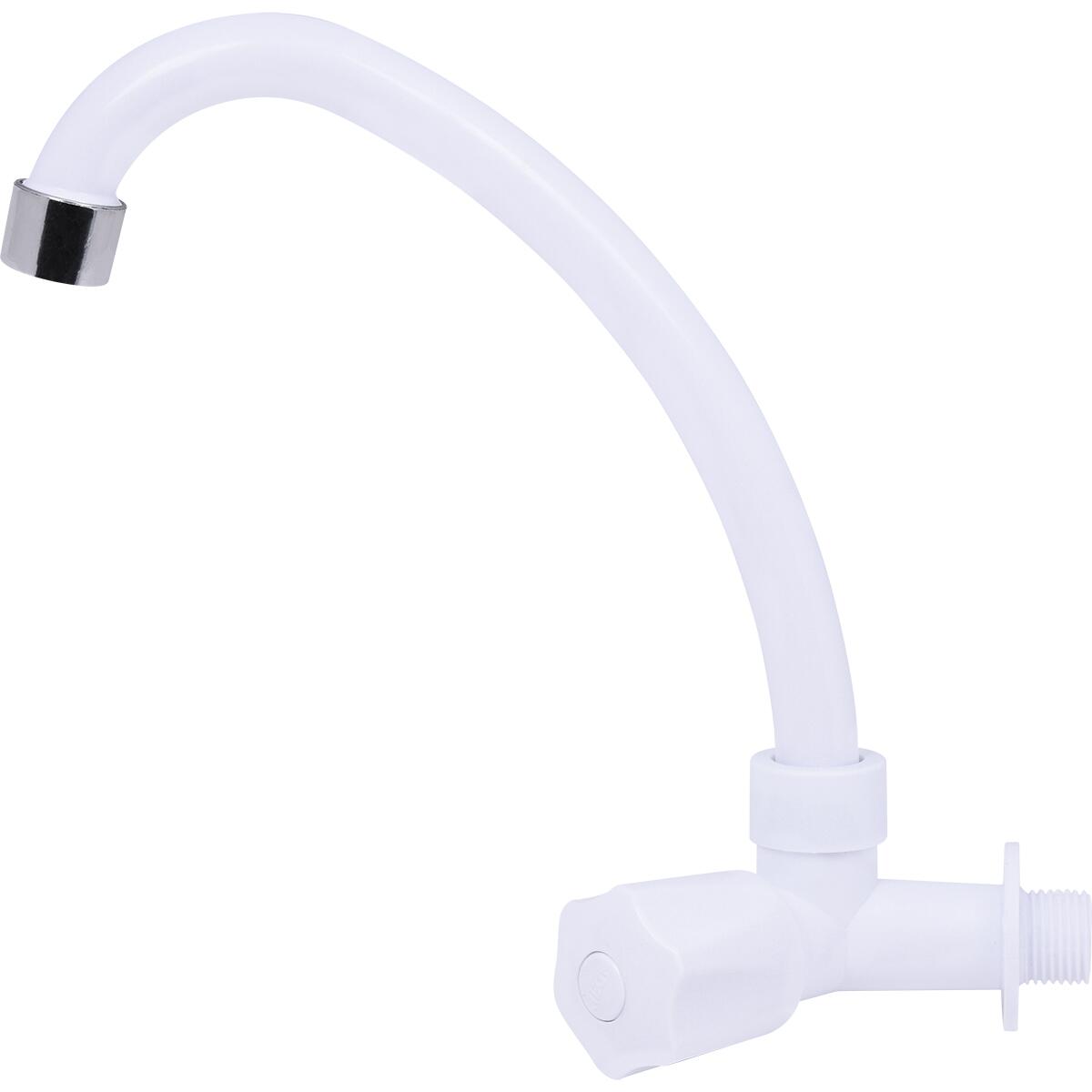 Torneira De Parede Com Bica MÃ³vel 1/4″ Abs Branco C50 Liege